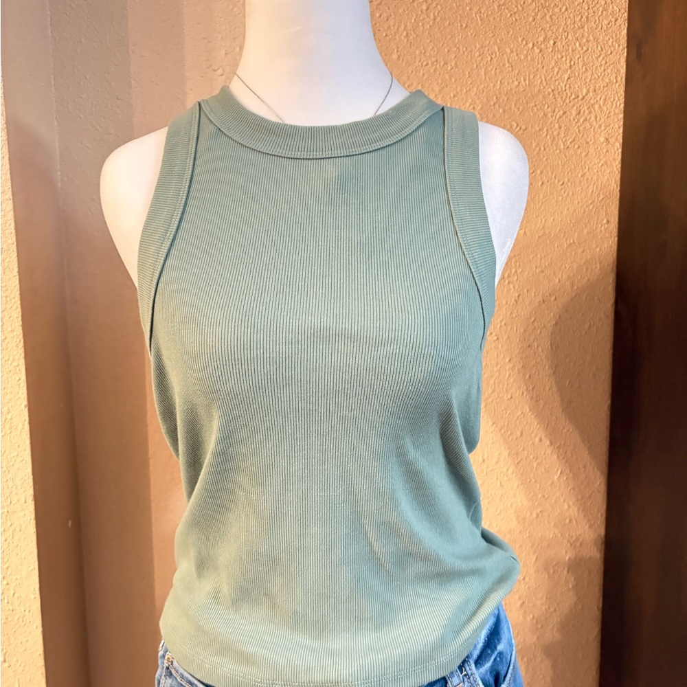 Old Navy Sage Green Ribbed Tank Top